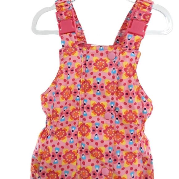 Hanna Andersson pink floral snowpants w/ bib 18-24 months - Picture 4 of 7